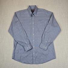 KIRKLAND Dress Shirt Grey Button Long Sleeve Trad Fit Non-Iron Men Size 16-34/35