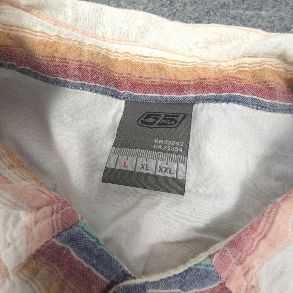 Camisa De Colección 55DSL Para Hombres GRANDE Roja Manga Corta Abotonada Cuello DIESEL Talla L Foto 3 de 4