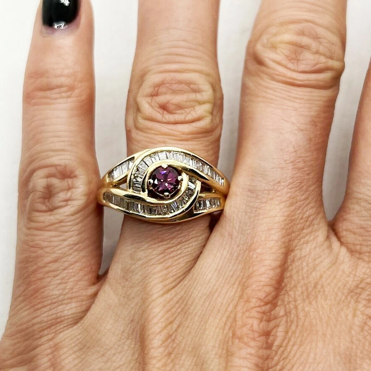Diamond swirl shop ring