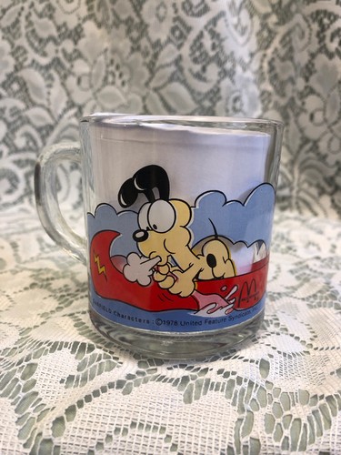 Vintage Garfield McDonald's Glass Coffee Cups Mugs JimDavis 1978-80 Lot Of 4 EUC - Picture 4 of 10