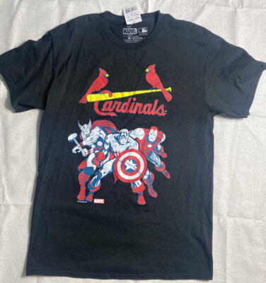 ST LOUIS CARDINALS Official MLB marvel retro super heroes Team Spirit t shirt C