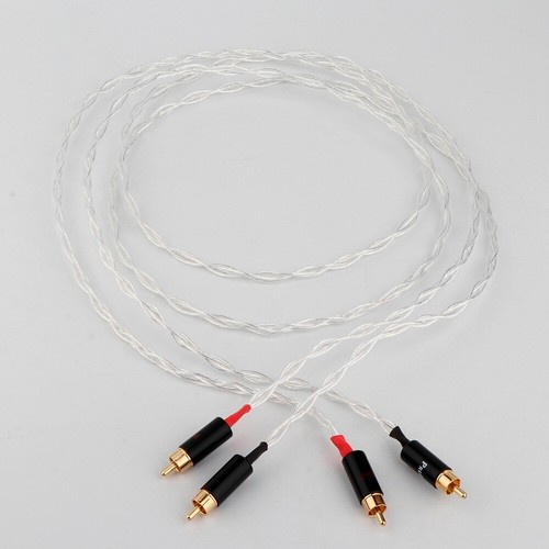 OCC versilberte Cinch-Audiosignalleitung AudioVerstärker RCA-Verbindungsleitung - Bild 3 von 9