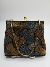 Vintage Beaded Purse - Seed Bead Small Hand Bag