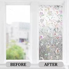 Home Window Bathroom Privacy Film Decor Static Cling Stained Glass Decal 4M*60CM