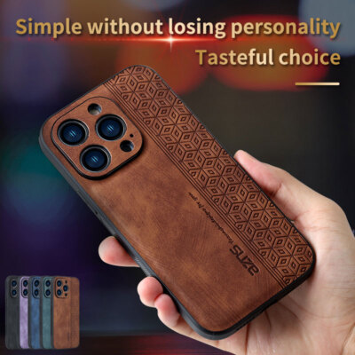 For iPhone 14 Pro Max Plus Luxury Shockproof Business Retro Leather Case Cover
