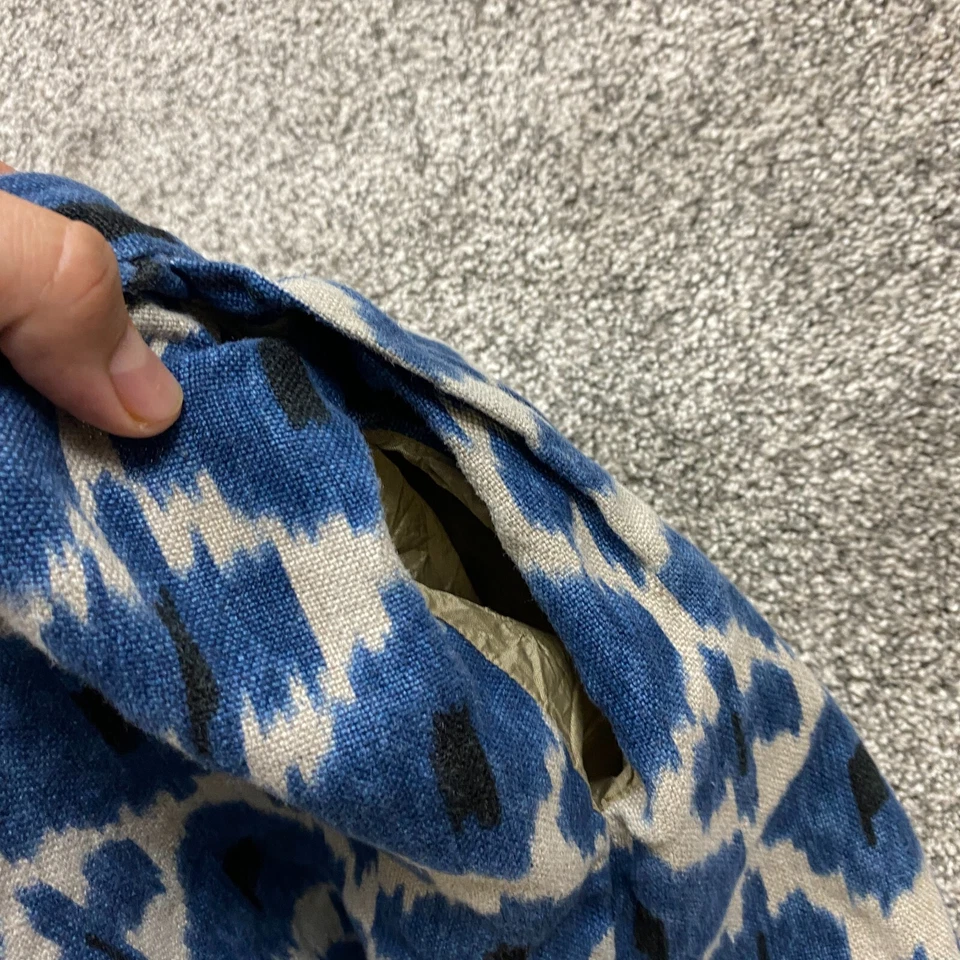 Michael Kors Skirt Women's 6 Blue Ikat Print Linen Lined Pockets Midi - Image 4 of 4