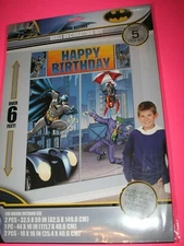 Batman WALL POSTER Decoration Kit Scene Setter Birthday w/ Photo Props Brand New
