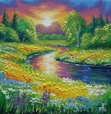 Summer Hand Painted Ukrainian Artist Home Decor Wall Art Gift Landscape Original