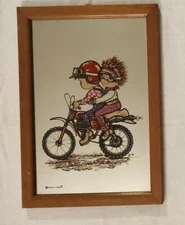 MIRROR FRAME PRINTED PICTURE MIRROR STRIPES KIDS MOTORCYCLISTS MOTORCYCLE BIKE