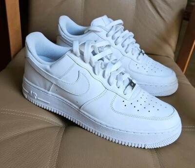 VGC Nike Air Force AF1 DD8959-100 White Leather Sneakers