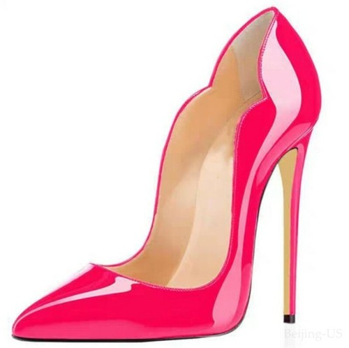 Women's Stilettos Patent Leather Pumps High Heels Pointed Toe Summer Party Shoes - Picture 6 of 21