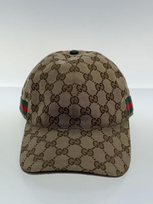 GUCCI Cap GG Canvas Baseball M Polyester Brown Total Pattern GUCCI Cap GG Canvas Baseball M Polyester Brown Total Pattern