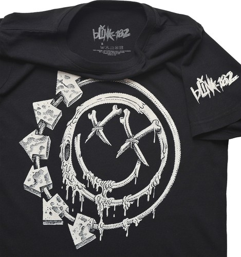Blink 182 T Shirt Bones Smile Black Official Rock Band Logo Merch Tee New - Picture 4 of 8