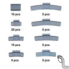 Tire Wheel Balancing Weights P Type Clip COMBO Kit 0.25-2.50oz 70 pcs Set