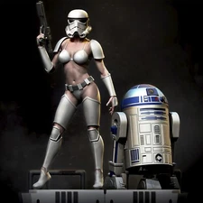 3D Print -Stormtrooper Sexy From Starwars- Grey Or Painted - Custom Resin Statue