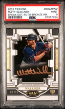 2023 Topps Tier One Break Out /25 Matt Wallner PSA 9 MINT Rookie Gold Auto RC