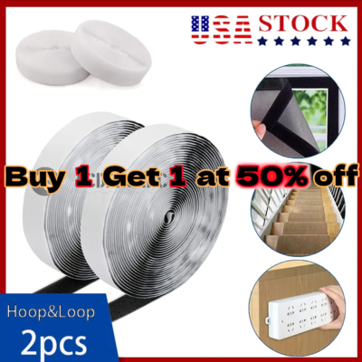 #ad #ad 16.4FT Hook and Loop with Strong Self Adhesive Tape Strip Back Fastener Roll US $9.07