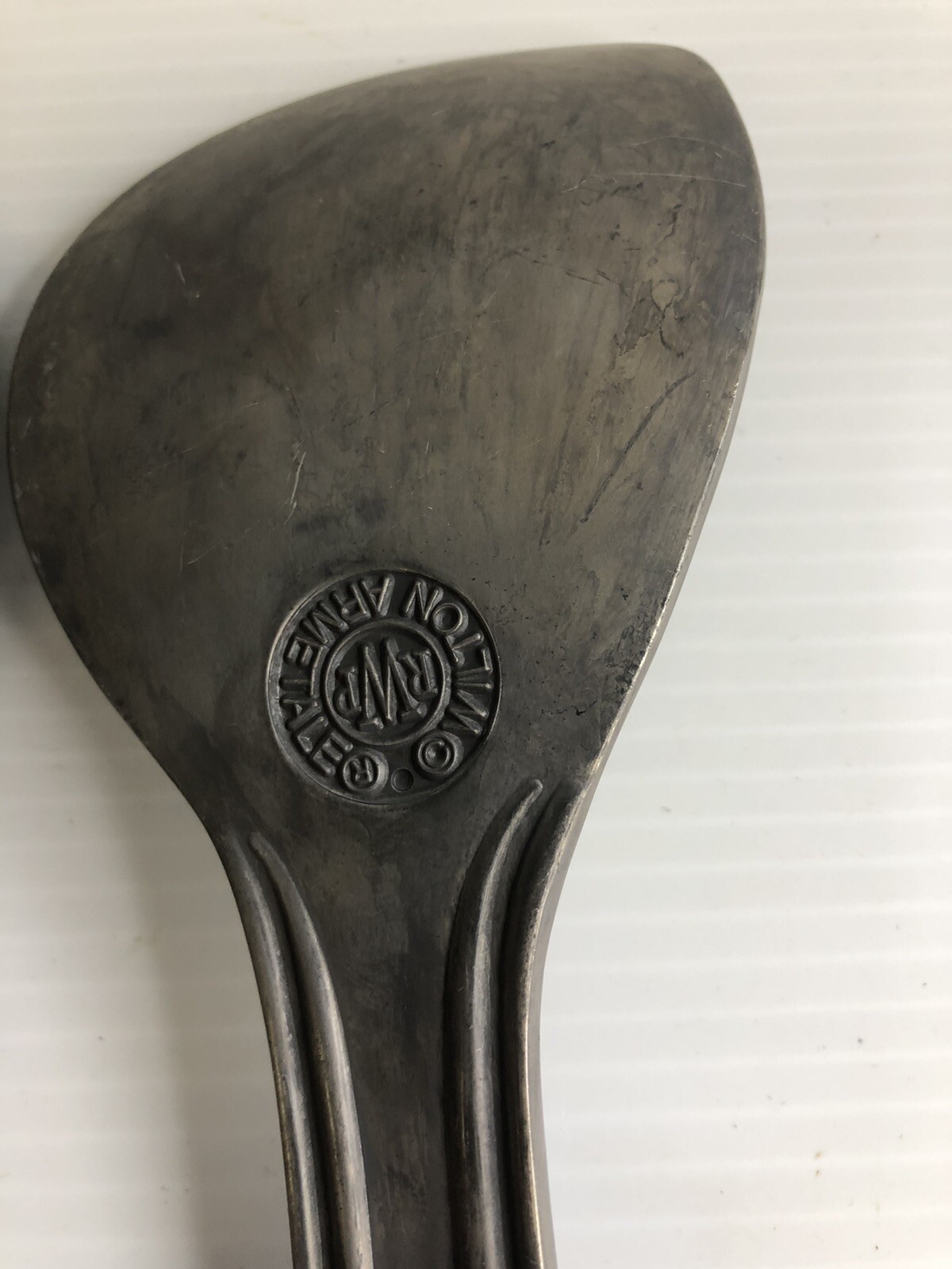 Vintage Wilton Armetale Large Beaded Salad Serving Utensils Fork