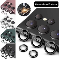 For Samsung Galaxy S24 Ultra S24 S23 + Metal Rings Glass Camera Lens Protector