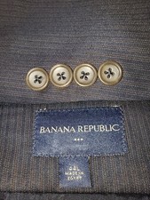 BANANA REPUBLIC Blazer Mens 44L Blue Almost Black Suit Jacket Interview Prom