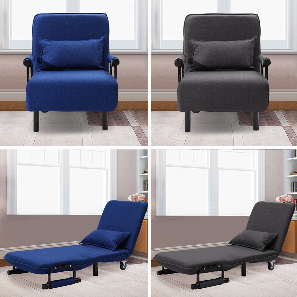 Adjustable Single Sofa Bed Recliner Lounge Tub Chair Sleep