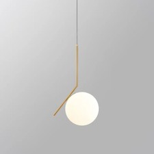 Lampadario a sospensione in metallo con sfera in vetro attacco per lampadine g9