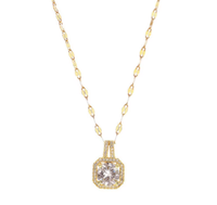 Vergoldete Damen Halskette Mit WeißEm Zirkonia AnhäNger – Eleganter Schmuck
