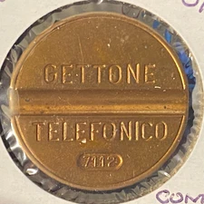 Gettone Telefonico Public Telephone Token 1971 Italy Bronze 24.5mm 7.1g #7112 VG
