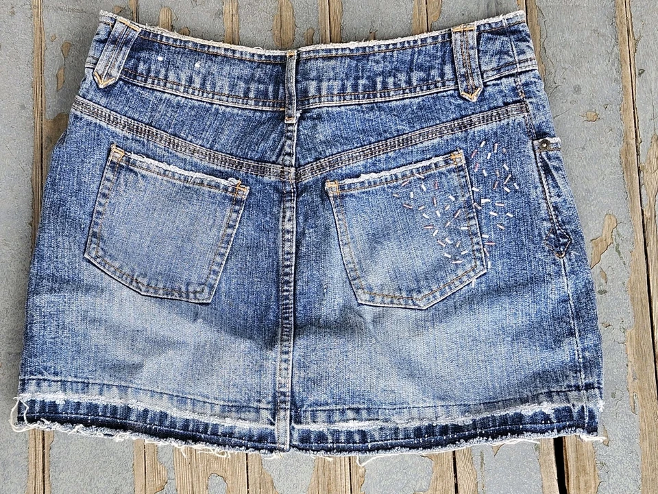 S.O, Minifalda Denim Y2K Talla 3 Cuentas Envejecida Mujer VERANO Foto 4 de 4