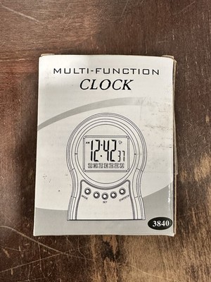 Multi-Function Alarm Clock with Temperature & Date - White