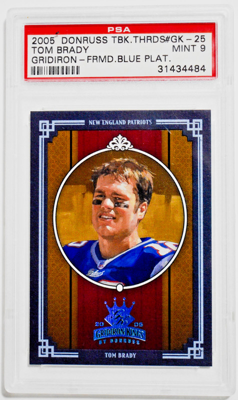 2005 Donruss Gridiron Framed Blue Platinum Tom Brady /10 SSP PSA 9