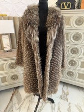 Saga Fox Fur Semi Long Coat Size 13