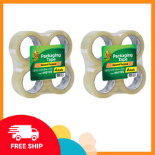 8 Rolls Duck Brand Clear Packing Tape, 1.88" x 110 Yards, Strong Adhesive