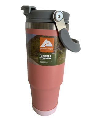 Ozark Trail Becher 30oz. Edelstahl mit Griff Deckel Strohhalm