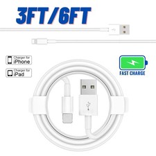 USB Charger Cable 3FT/6FT Cord For Apple iPhone 7 8 X XR SE 11 12 13 14 Pro Max