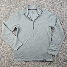 Patagonia Shirt Mens Small Gray Midweight Capilene Base Layer Polartec Half Zip