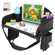 Kids Travel Tray for Toddler Car Seat, Road Trip Activities for Kid Black