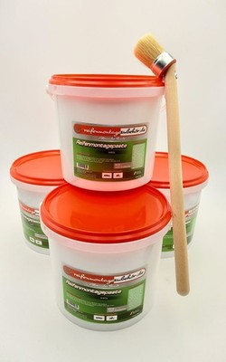 Aktionspaket: 4 Eimer Reifenmontagepaste Montierpaste weiß je 5kg + ein Pinsel 