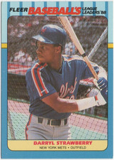 Darryl Strawberry 1988 FLEER BASEBALL'S LEAGUE LEADERS Base #40 Mets