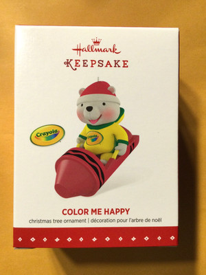 COLOR ME HAPPY,CRAYOLA CRAYONS,Yr  2015 Hallmark,NEW IN BOX