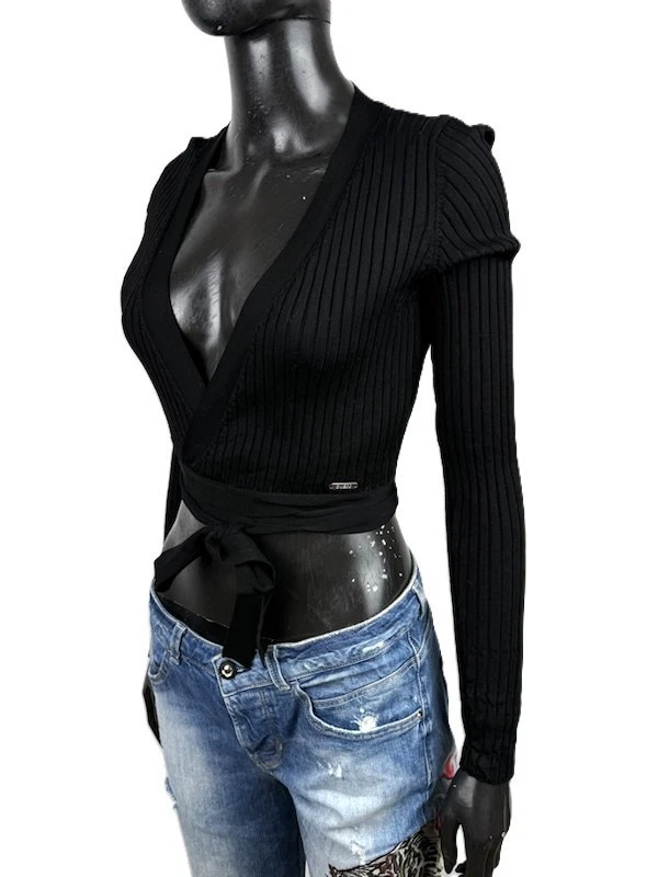 Guess Maillot femme S noir mince coupe croisée ceinture viscose élégante... - Photo 3/4