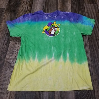 Bucees Shirt Large Multicolor Tie Dye Mardi Gras Crewneck Graphic Print