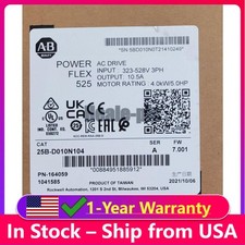 Factory Sealed AB 25B-D010N104 PowerFlex 525 4kW 5Hp AC Drive US Free Tax