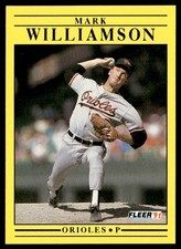 1991 Fleer Mark Williamson Baltimore Orioles #495A