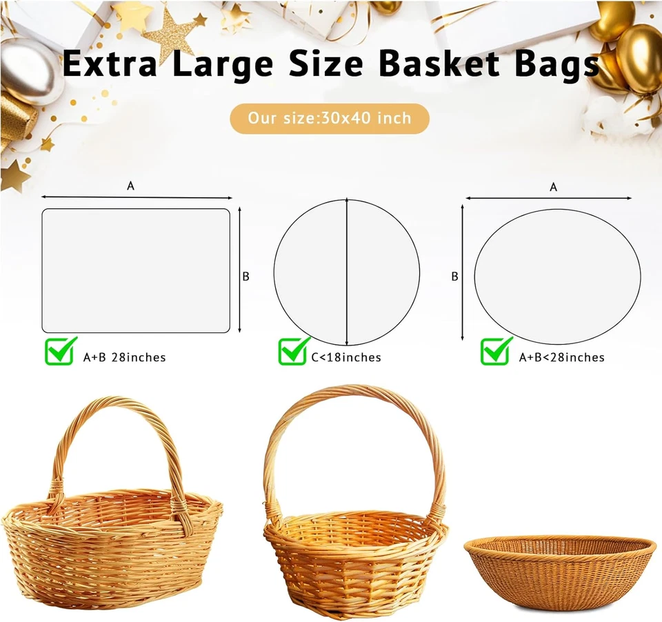 Bolsas grandes de celofán transparente de 12 piezas, envoltura de celofán de 30x40 pulgadas para Halloween... Foto 3 de 4