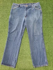 Red Kap Work Jeans Mens 40x32 Blue Denim Cotton Relaxed Fit Zip-Fly