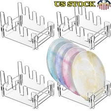 Acrylic Plate Display Stands Set of 4 Tiered Storage Easel Showcase Items New