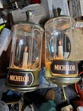 2 Vintage 1982 Michelob Beer Crystal Lamps - Electric Bar Sign Please Read