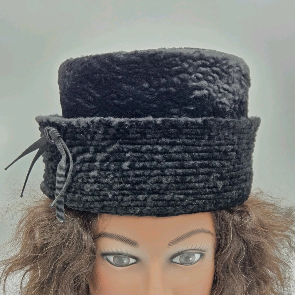 Sombrero Pastillero Mr. John Sophisticate NY París ¿Lana Persa Negra? Union Made USA Foto 3 de 4