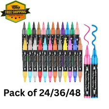 24 PCS Dual Tip Acrylic Marker Paint Pens Set Permanent for Art DIY Project